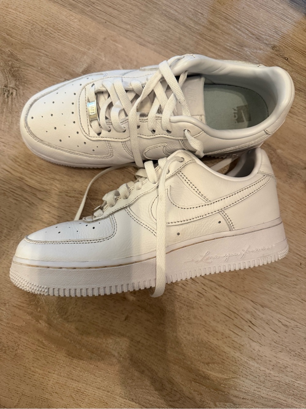Nike Air Force 1 White Leather Low-Top Sneakers